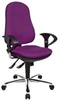 Topstar Bürostuhl Support ®Syncro Deluxe, 8559U G03 Stoff lila, Gestell chrom