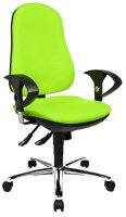 Topstar Bürostuhl Support ®Syncro Deluxe, 8559U G05 Stoff grün, Gestell chrom