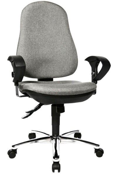 Topstar Bürostuhl Support ®Syncro Deluxe, 8559U G23 Stoff grau, Gestell chrom
