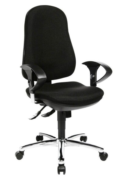Topstar Bürostuhl Support ®Syncro Deluxe, 8559U G20 Stoff schwarz, Gestell chrom