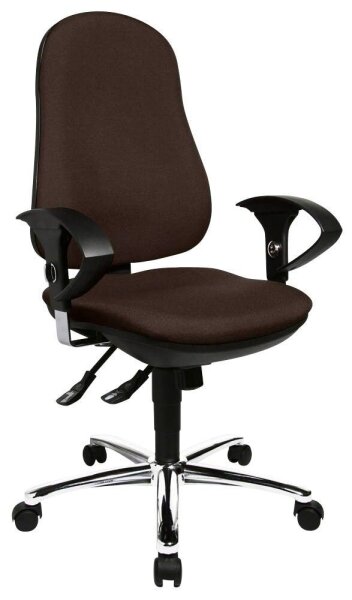Topstar Bürostuhl Support ®Syncro Deluxe, 8559U G08 Stoff braun, Gestell chrom