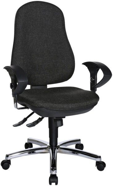 Topstar Bürostuhl Support ®Syncro Deluxe, 8559U G22 Stoff anthrazit, Gestell chrom