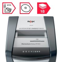 Rexel XP418+ Aktenvernichter mit Partikelschnitt P-4, bis 18 Blatt, grau
