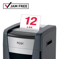 Rexel XP512+ Aktenvernichter mit Partikelschnitt P-5, 2 x 15 mm, bis 12 Blatt, grau