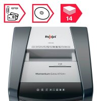 Rexel XP514+ Aktenvernichter mit Partikelschnitt P-5, 2 x 15 mm, bis 14 Blatt, grau