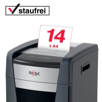 Rexel XP514+ Aktenvernichter mit Partikelschnitt P-5, 2 x 15 mm, bis 14 Blatt, grau