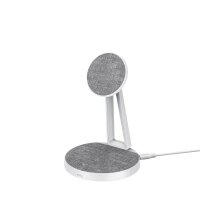 XLAYER MagFix Pro 2 in 1 Induktive Ladestation grau, weiß, 15 Watt