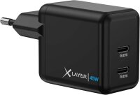 XLAYER Powercharger 45W Ladeadapter schwarz, 45 Watt