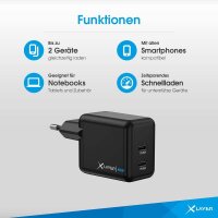 XLAYER Powercharger 45W Ladeadapter schwarz, 45 Watt