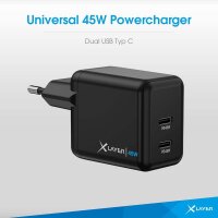 XLAYER Powercharger 45W Ladeadapter schwarz, 45 Watt