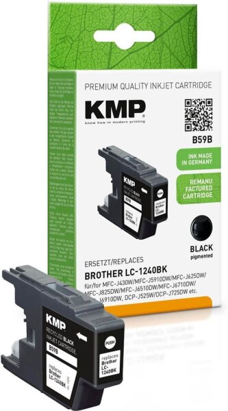 KMP B59B schwarz Druckerpatrone kompatibel zu brother LC-1240BK