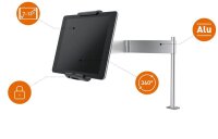 DURABLE Tablet-Halterung Table Clamp 893123 silber, schwarz für 1 Tablet, Tischklemme