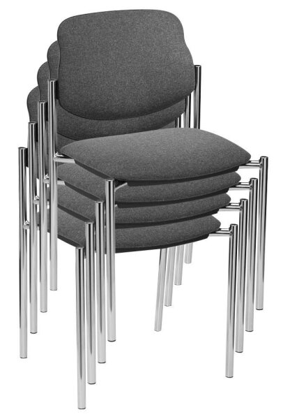 Nowy Styl Besucherstühle Styl STYL CHROM C-38 4ER anthrazit Stoff, 4 St.