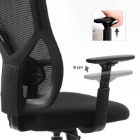 SONGMICS Bürostuhl, OBN36BK Stoff schwarz, Gestell schwarz