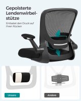 SONGMICS Bürostuhl, OBN37BKV1 Stoff schwarz, Gestell schwarz