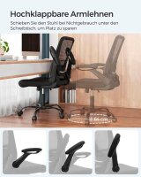 SONGMICS Bürostuhl, OBN37BKV1 Stoff schwarz, Gestell schwarz