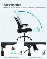 SONGMICS Bürostuhl, OBN37BKV1 Stoff schwarz, Gestell schwarz