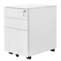 SONGMICS Rollcontainer weiß 3 Auszüge 39,0 x...