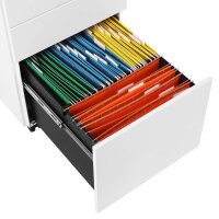 SONGMICS Rollcontainer weiß 3 Auszüge 39,0 x 52,0 x 60,0 cm
