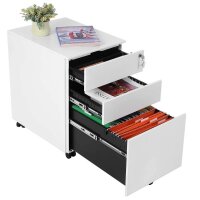 SONGMICS Rollcontainer weiß 3 Auszüge 39,0 x...