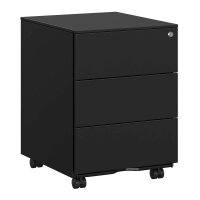 SONGMICS Rollcontainer schwarz 3 Auszüge 39,0 x 45,0...