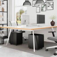 SONGMICS Rollcontainer schwarz 3 Auszüge 39,0 x 45,0 x 55,0 cm