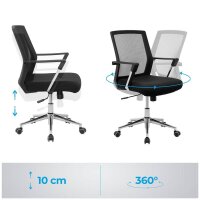 SONGMICS Bürostuhl, OBN83B Stoff schwarz, Gestell chrom