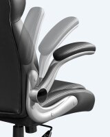 SONGMICS Bürostuhl, OBG65BK Kunstleder schwarz, Gestell silber