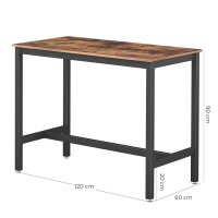 VASAGLE Stehtisch rechteckig Spanplatte braun 120,0 x 60,0 x 90,0 cm, 1 St.