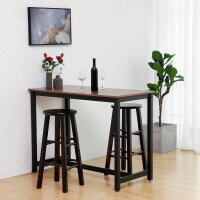 VASAGLE Stehtisch rechteckig Spanplatte braun 120,0 x 60,0 x 90,0 cm, 1 St.