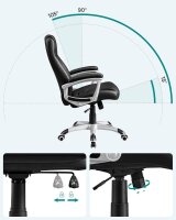 SONGMICS Chefsessel, OBG21B Kunstleder schwarz, Gestell