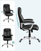 SONGMICS Chefsessel, OBG21B Kunstleder schwarz, Gestell