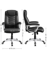 SONGMICS Chefsessel, OBG21B Kunstleder schwarz, Gestell