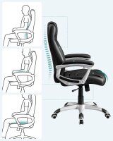 SONGMICS Chefsessel, OBG21B Kunstleder schwarz, Gestell