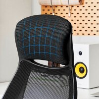 SONGMICS Bürostuhl, OBN86BK Stoff schwarz, Gestell silber