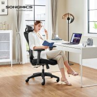 SONGMICS Bürostuhl, OBN063B01 Stoff schwarz, Gestell schwarz