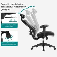 SONGMICS Bürostuhl, OBN063B01 Stoff schwarz, Gestell schwarz