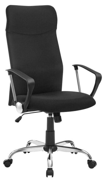 SONGMICS Bürostuhl, OBN034B01 Stoff schwarz, Gestell silber