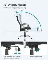 SONGMICS Bürostuhl, OBN034B01 Stoff schwarz, Gestell silber