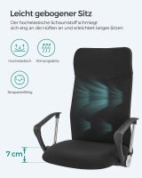SONGMICS Bürostuhl, OBN034B01 Stoff schwarz, Gestell silber
