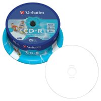 verbatim CD-R 700 MB bedruckbar, 25 St.