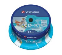 verbatim CD-R 700 MB bedruckbar, 25 St.