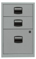 BISLEY Home Standcontainer silber 3 Auszüge Kunststoff-Muldengriff schwarz 41,3 x 40,0 x 67,2 cm