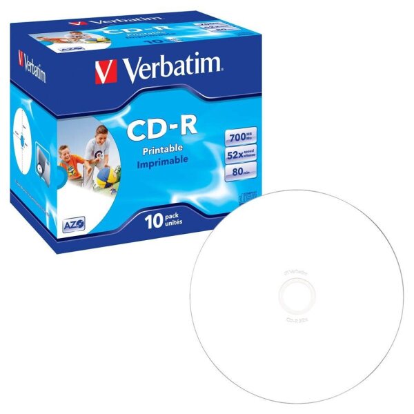 verbatim CD-R 700 MB bedruckbar, 10 St.