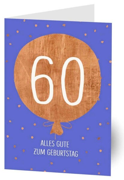 LUMA Geburtstagskarte 60. Ballon LU2635 DIN B6, 1 St.
