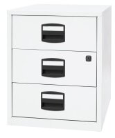 BISLEY Home Rollcontainer verkehrsweiß 3 Auszüge 41,3 x 40,0 x 52,8 cm