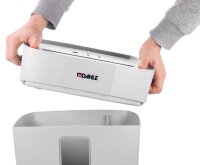 DAHLE PaperSAFE 100 Aktenvernichter mit Partikelschnitt P-4, 5 x 18 mm, bis 5 Blatt, lichtgrau