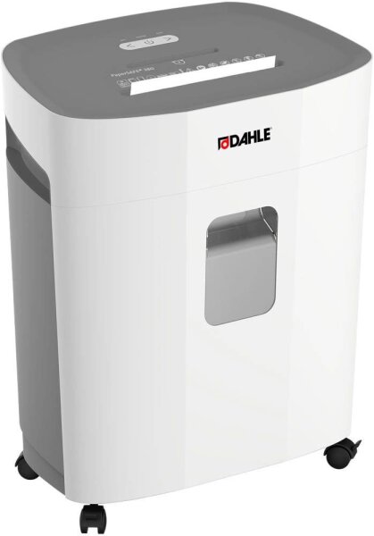 DAHLE PaperSAFE 380 Aktenvernichter mit Partikelschnitt P-4, 4 x 12 mm, bis 15 Blatt, lichtgrau
