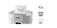 DAHLE PaperSAFE 380 Aktenvernichter mit Partikelschnitt P-4, 4 x 12 mm, bis 15 Blatt, lichtgrau