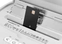 DAHLE ShredMATIC 90 Aktenvernichter mit Partikelschnitt P-4, 4 x 12 mm, bis 90 Blatt, lichtgrau